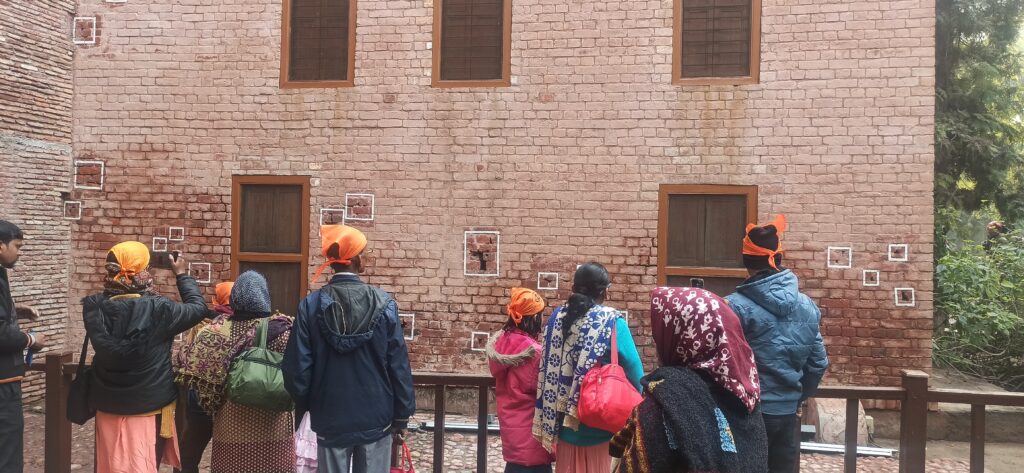 This image shows the bullets marks at Jallianwala Bagh Amritsar