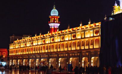 Golden temple Amritsar Night view form outside