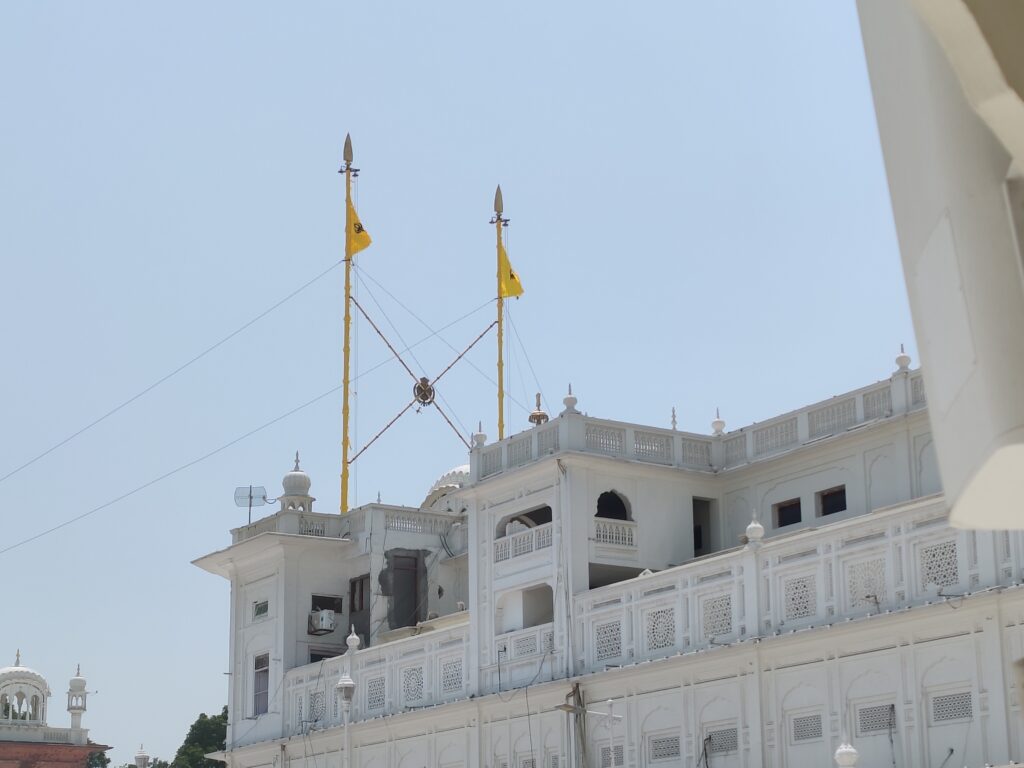 Two Nishan Sahib Flags at Akal Takht, Golden Temple, Amritsar