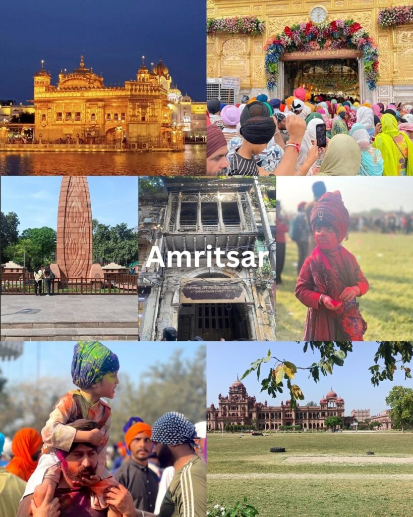 Popular Places to Visit in Amritsar – Golden Temple and City Attractions Amritsar tourist attractions collage featuring the Golden Temple, Jallianwala Bagh, Partition Museum and other popular sites to visit in Amritsar