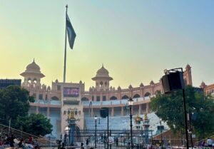 Pakistan side of Wagah Border at Attari-Wagah Border, India-Pakistan border crossing near Amritsar, Punjab