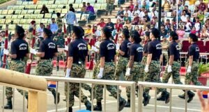 Women BSF soldiers performing the Beating Retreat Ceremony at Attari-Wagah Border, Amritsar, Punjab